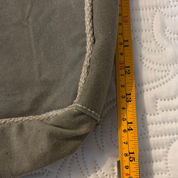 Unisex Vintage Canvas Tote Bag - Army Green and Tan - Picture 4 of 8